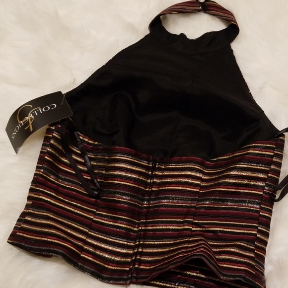 Formal Striped Crop Top - Picture 4 of 6